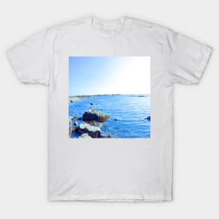 A rocky seaside in Oman light blue version T-Shirt